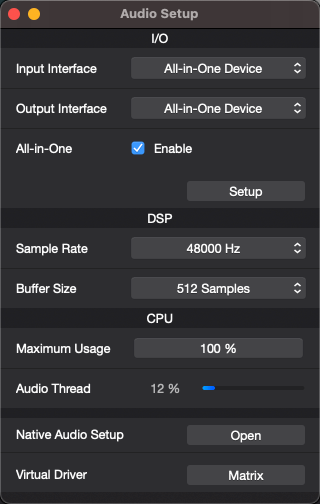 SoundDesk Audio Setup