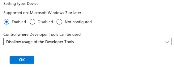 Disable Developer Tools Property