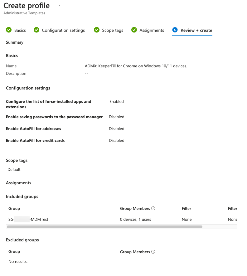 Review and Create