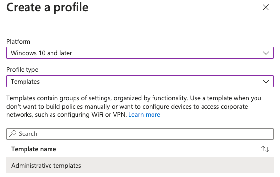 Create Profile Type