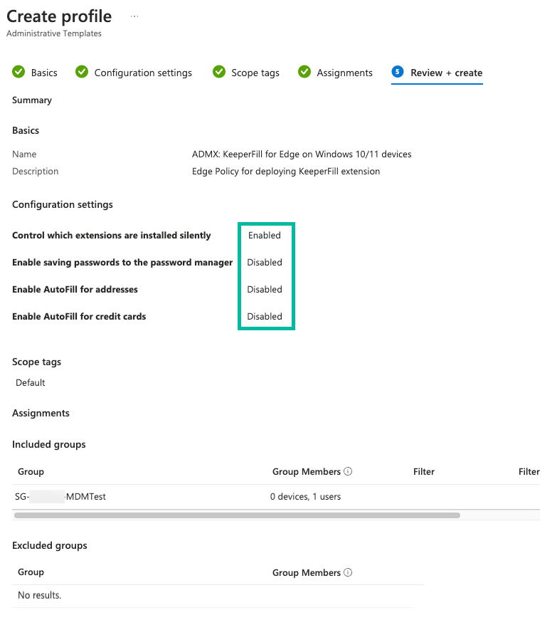 Review and Create